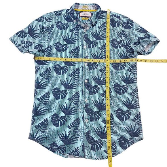 MTL Made To Live Shirt Youth Small Blue Tropical Print Button Up Slim Fit - Picture 8 of 8